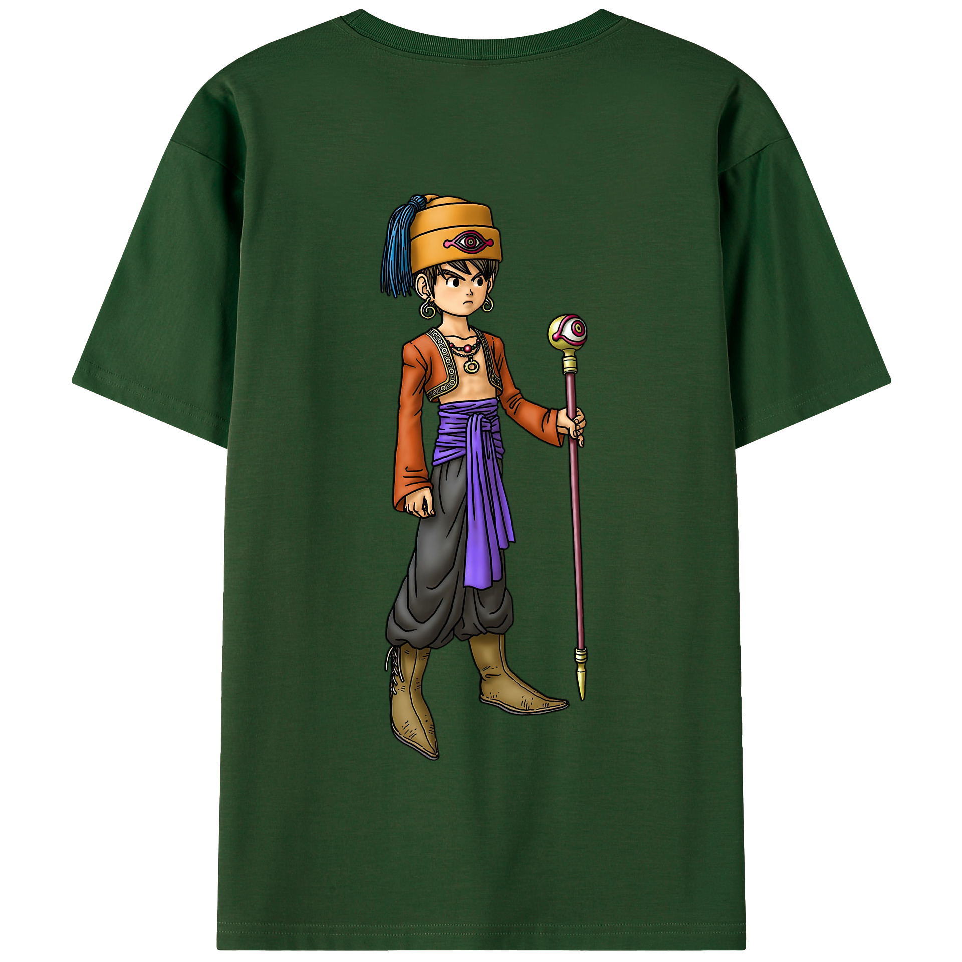 （画像用） ドラゴンクエスト Doragon Kuesuto Dragon Quest 綿100％半袖Tシャツ（背面プリント）